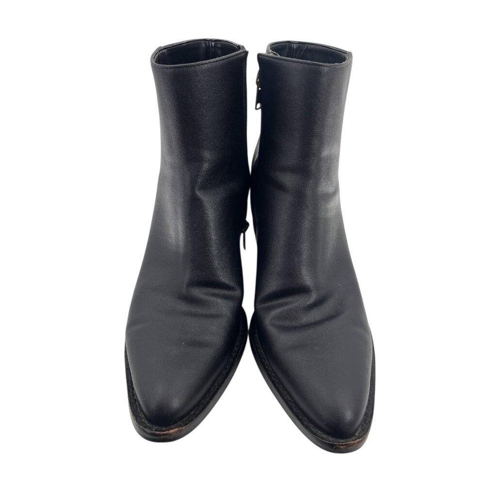 COACH Women's Black Leather Side Zip Pacey Pointed Toe Heeled Ankle Boot US 10 - Picture 2 of 9